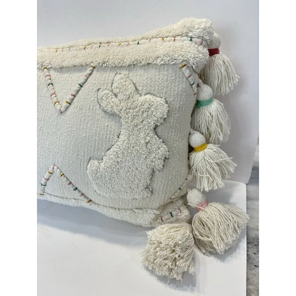 Chenille Rabbit Easter Bunny Pillow Décor Country Cottage  24